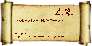 Levkovics Márton névjegykártya